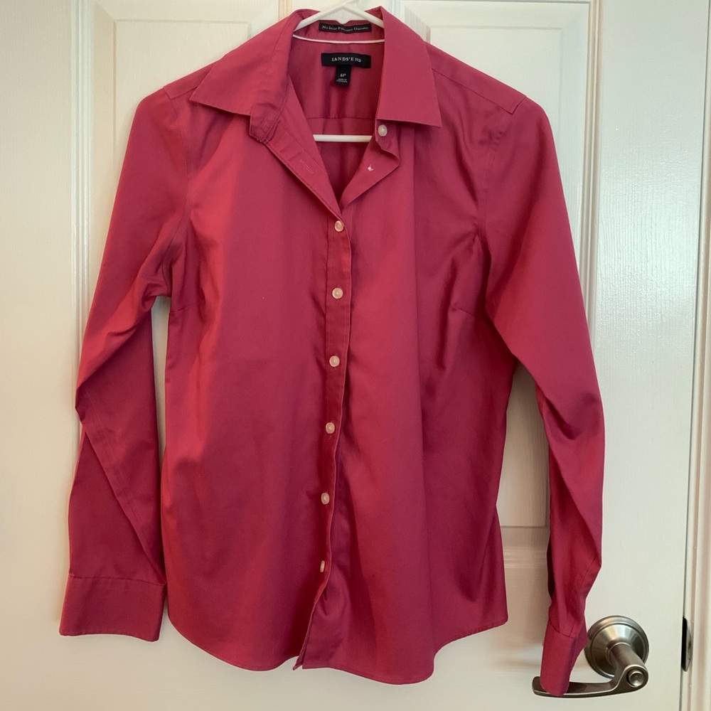 Lands’ End no-iron pinpoint oxford shirt Sz. 6P